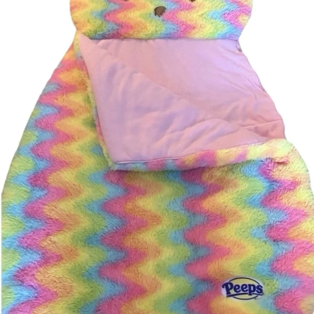 Peeps Rainbow Zigzag Plush Sleeping Bag EASTER